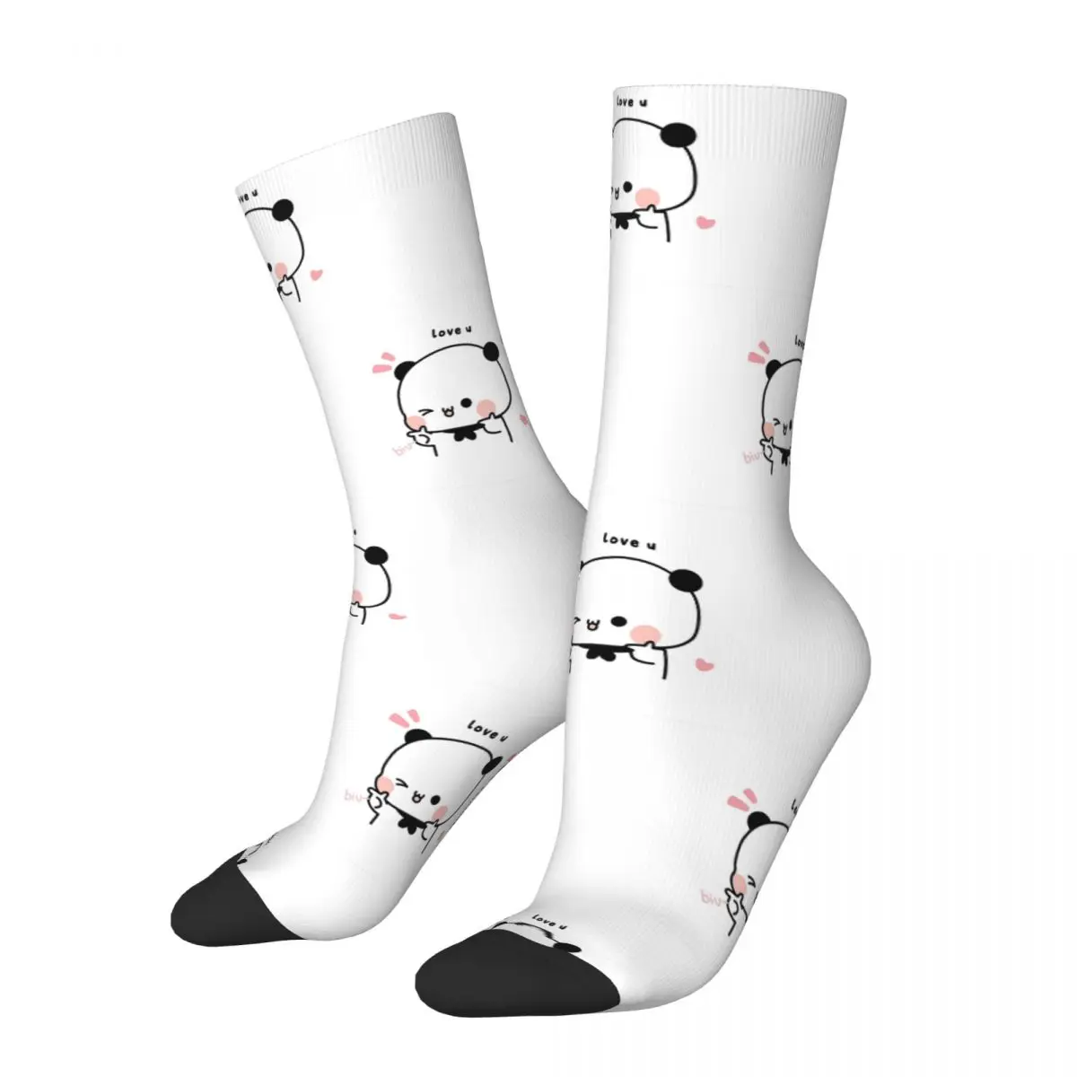 Hip Hop Retro Finger Guns Love Crazy Men's Socks Bubu Dudu Cartoon Unisex Street Style Printed