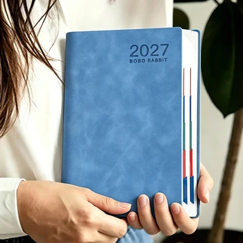 Agenda Giornaliera 2027 con Copertina in Pelle PU - Diario per la Gestione del Tempo con 365 Pagine (Una Pagina al Giorno) - Libro degli Orari da 320 Pagine