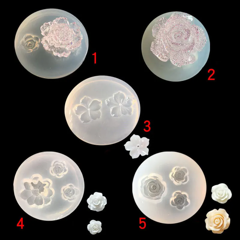 

Mirror DIY crystal dripping mold flower romantic rose daisy flower handmade pendant hairpin decoration 16339