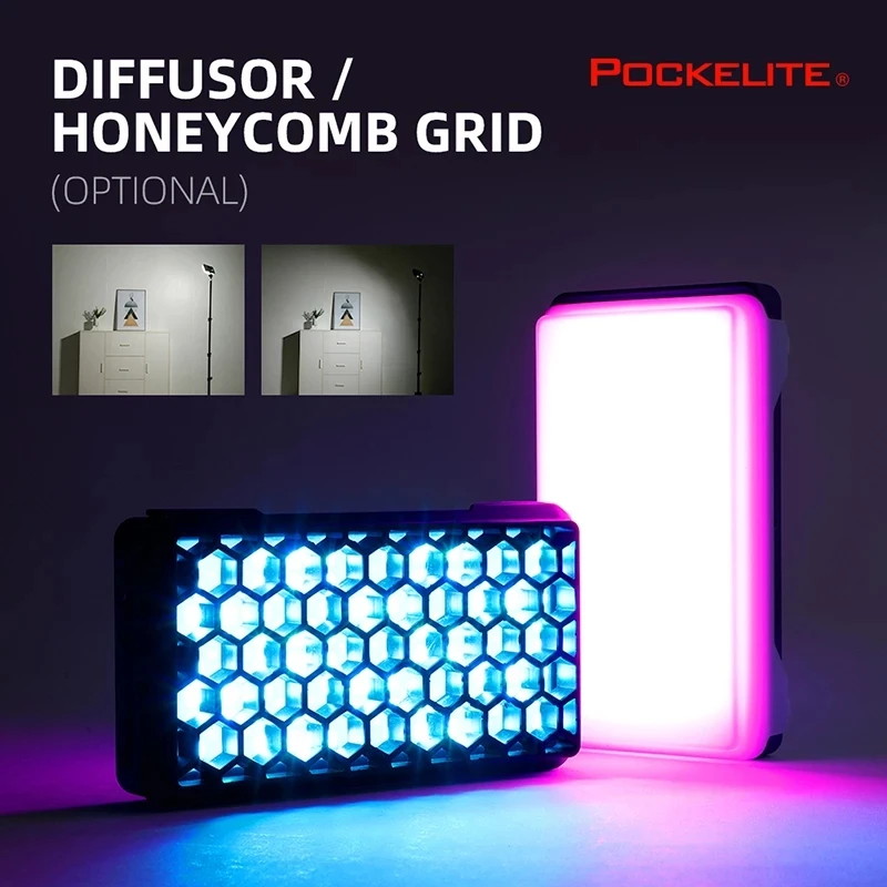Falcon Eyes F7 미니 포켓 RGB LED 조명, 비디오, 스튜디오, 유튜브, 브이로그 사진 조명, 필 램프, 휴대용 카메라, 12W