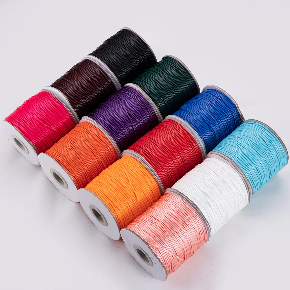 

5/10m/Roll 0.5/0.8/1/1.5/2/2.5mm Polyester Nylon Cords Bracelet Braided Waxed String For DIY Supplies Crafts Beading Thread Rope