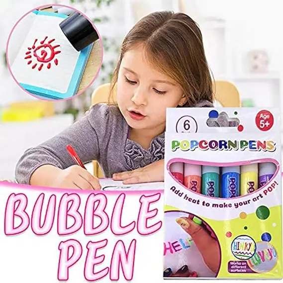 Diy Bubble Popcorn Drawing Pens Magic Puffy Pens - Temu