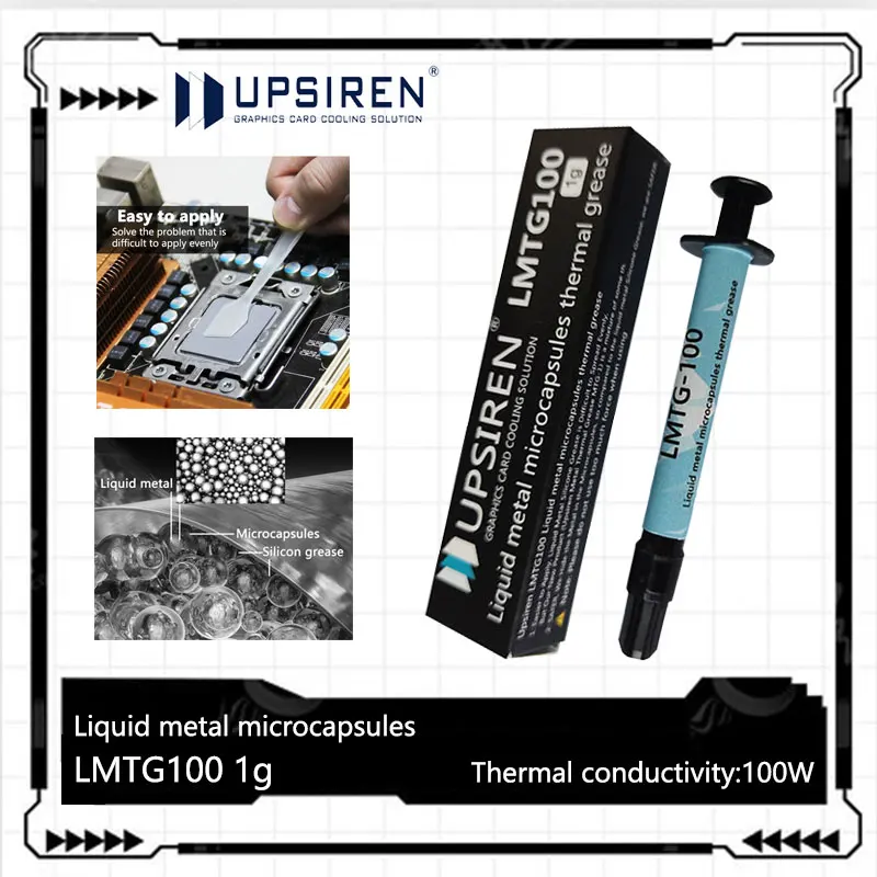 UPSIREN LMTG-100 Liquid metal microcapsules thermal grease High -performance easy to apply heat conductive silicone grease thermal paste thermal pad