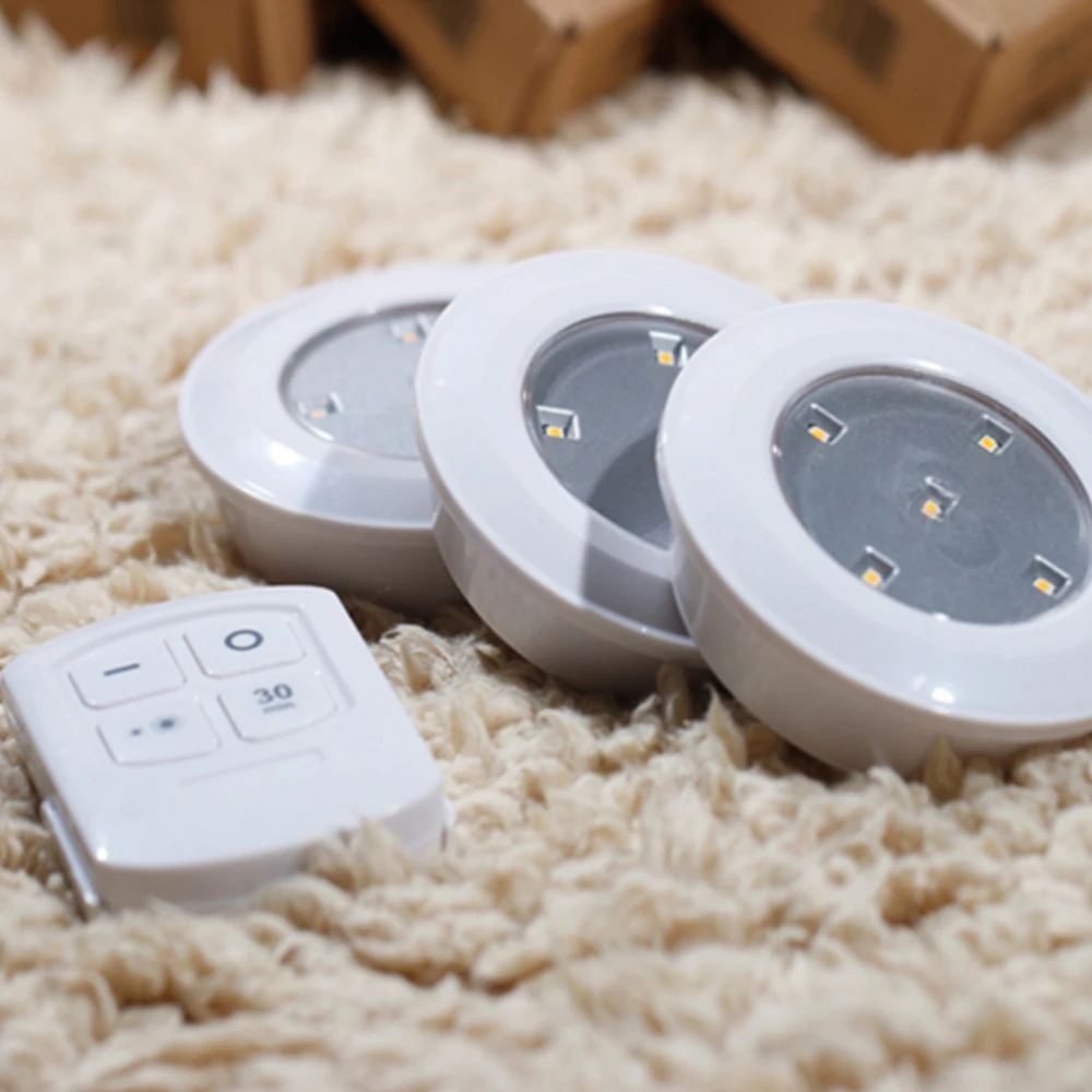 Wireless LED Puck Lights Remote Control Tap Light Push Lights Mini Portable Under Cabinet Lighting Battery DIY Stick On led cabinet light under cabinet light cabinet lights led cabinet lights