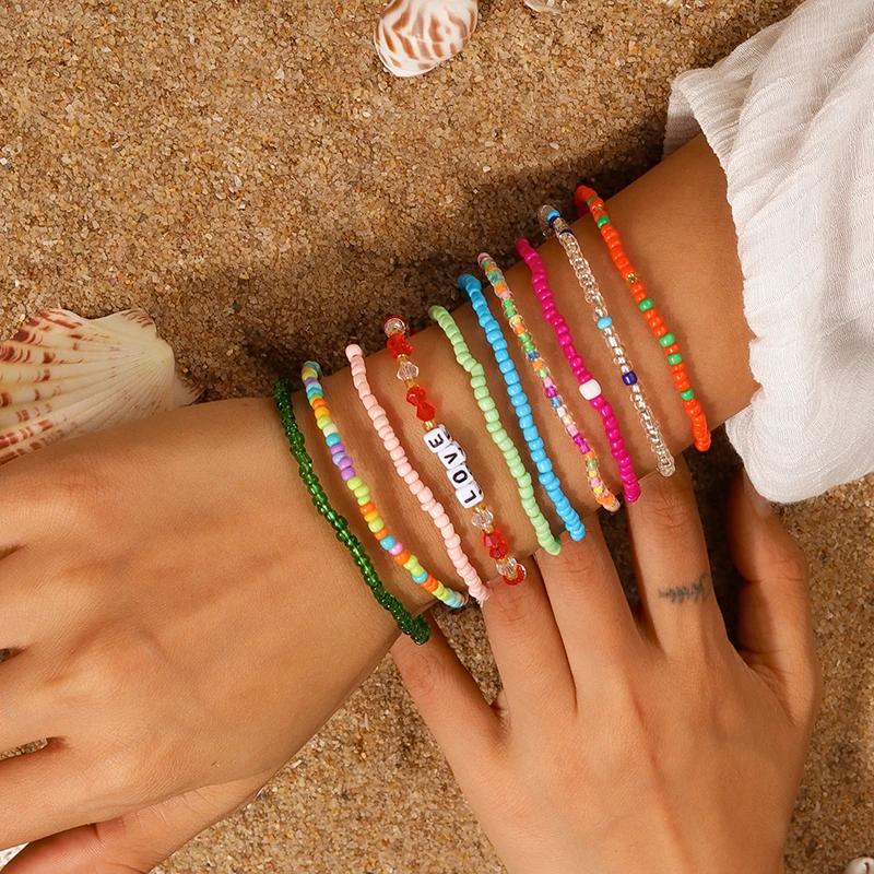 Böhmische bunte handgemachte Perlen Armbänder für Frauen Mädchen Party Festival Schmuck Geschenke – Detail 2