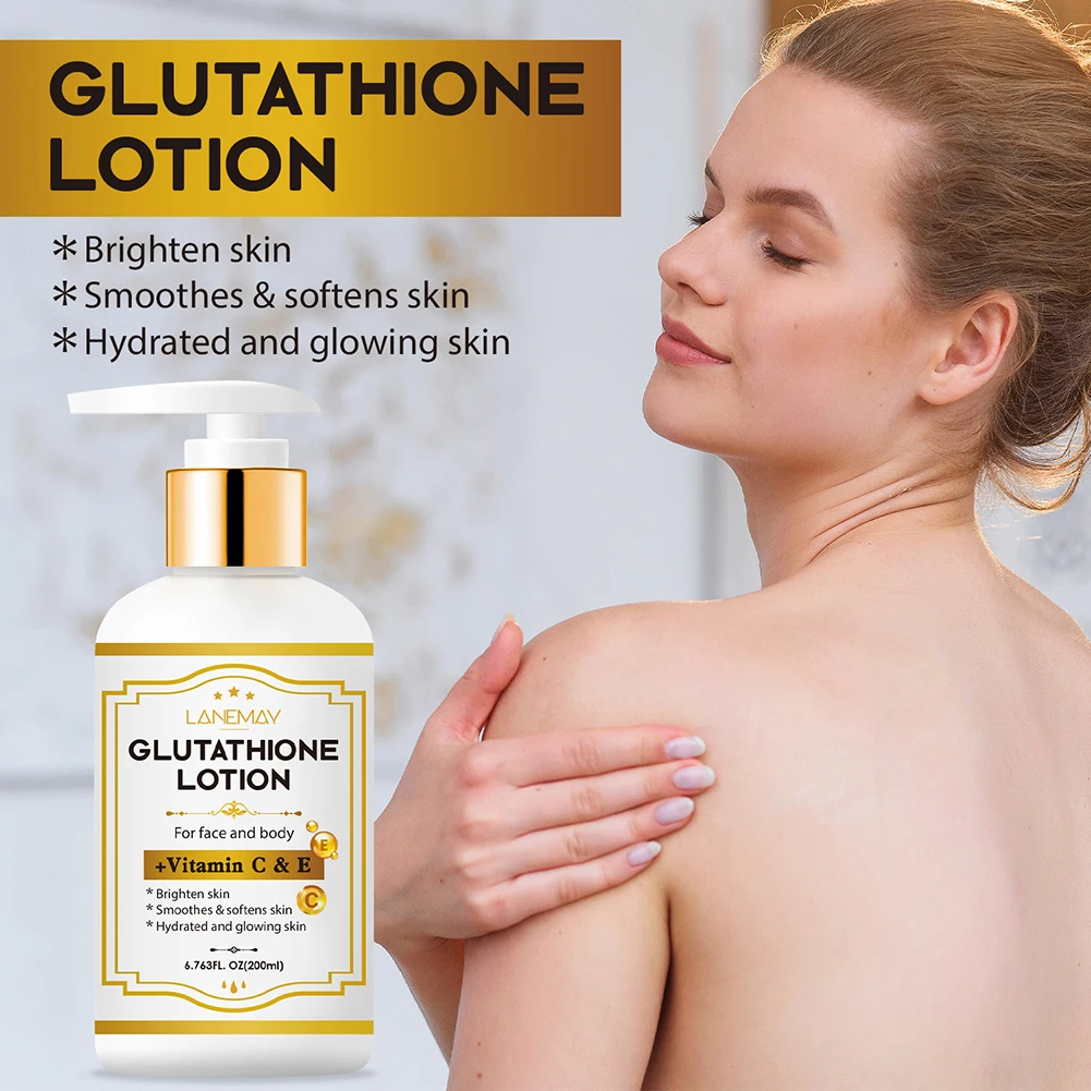 200ml Glutathione Lotion Vitamins C Brightening Hydrating Lotion Promotes Even Skin Tones Anti-Aging Skincare For Face Body