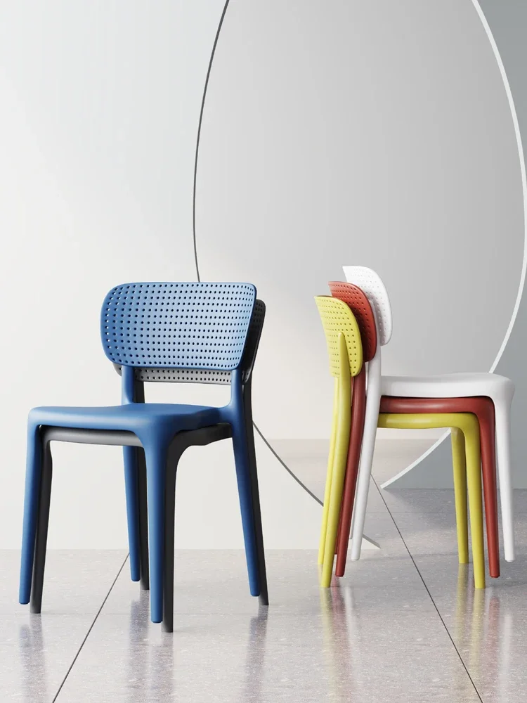 

Plastic chair backrest can be stacked for dining tables, chairs, thickened rubber stools, household dining chairs