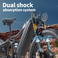 BURCHDA nouveau HC26 2000W 55 KM/H double moteurs vélo électrique 48V30AH batterie au Lithium 26 pouces 4.0 Fatbike vélo électrique pour adultes 7