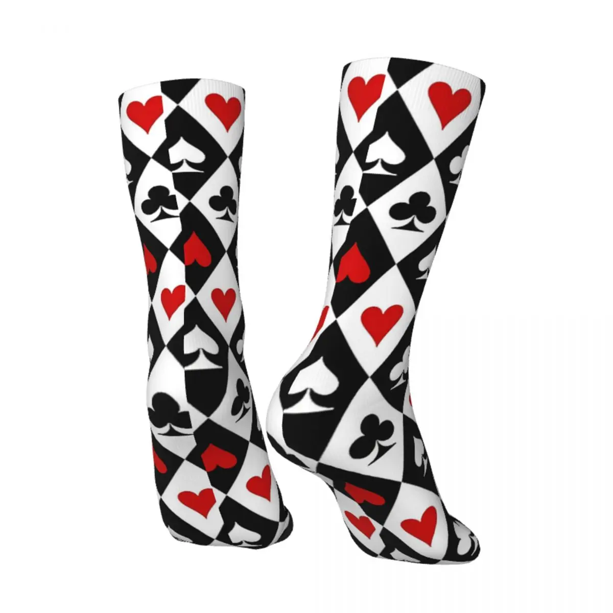 Happy Retro Playing Cards Suit Symbols Crazy Men's Socks Unisex