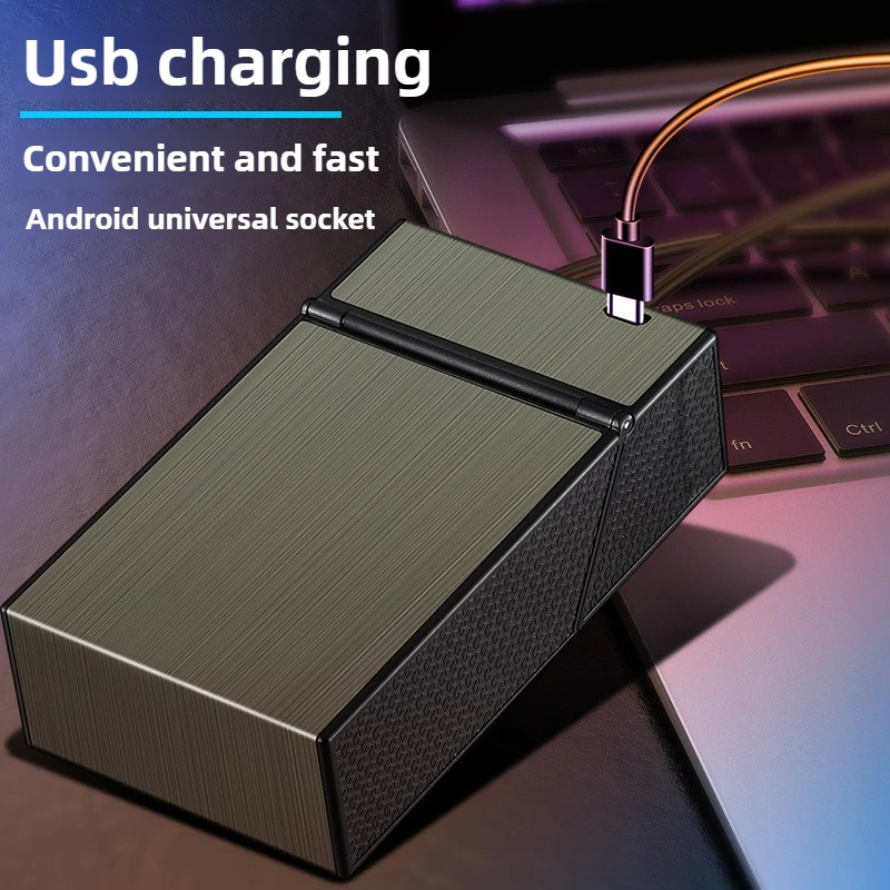 20 Thick Cigarette Case Tungsten Wire Igniter USB Charging Lighter Outdoor Waterproof and Moisture proof Electronic Lighters 2
