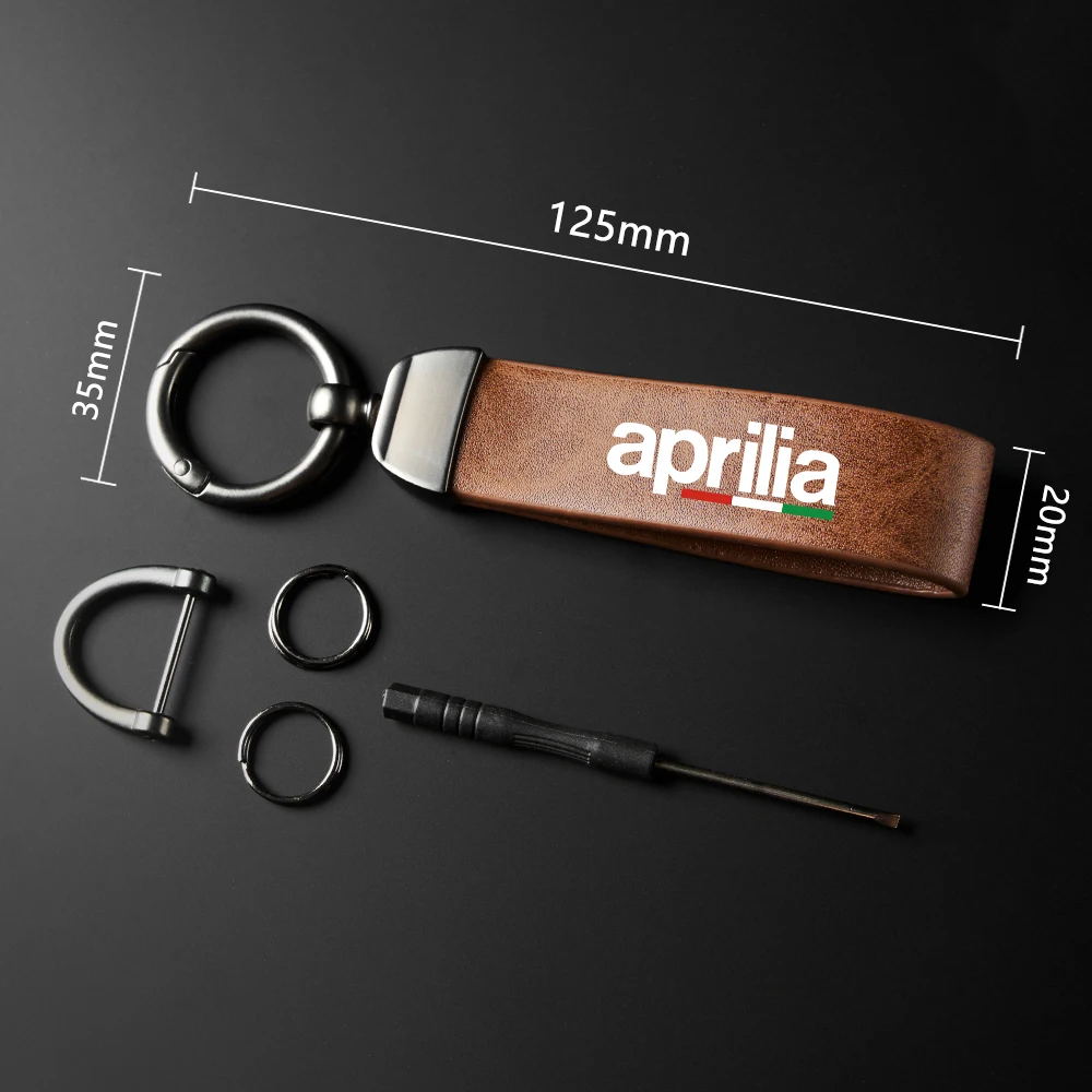 Aprilia RSV4 RSV1000/R Caponord 1200 Dorsoduro 750 Shiver Tuono 1000/R V4R 용 가죽 오토바이 키 체인 홀더 열쇠 고리