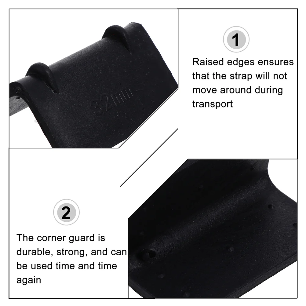 100pcs 25mm Thick Black Padding Plastic Corner Protectors for Shipping Cardboard Guards Edge Protectors Furniture Moving
