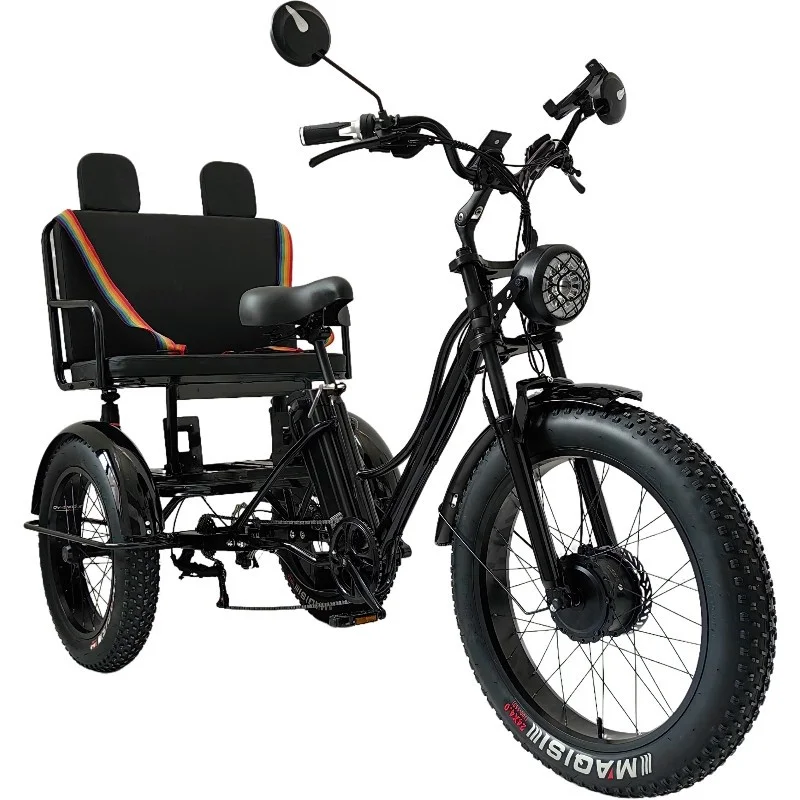 Electric Bicycle Electric Bike 48V 750W Electric Bike For Man Powerful 24 Inch Fat Tire Bike All Terrain Electric Tricycles 3 Wheels for Adults Elderly