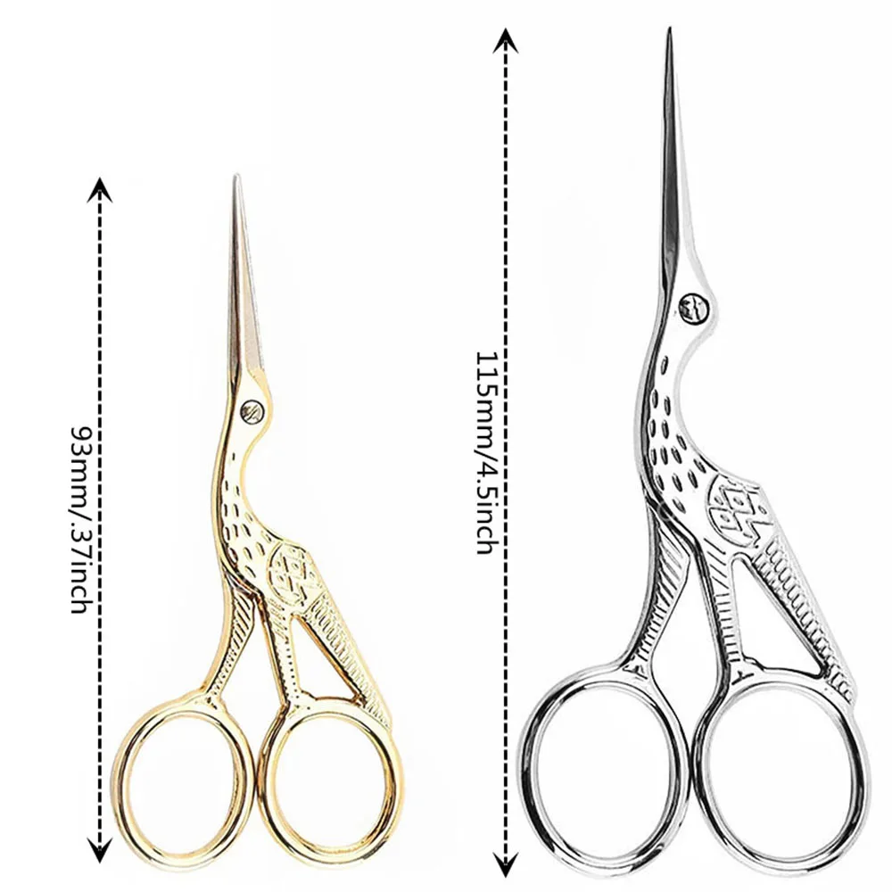 Sewing Scissors Tailor Scissors Craft Scissors Sewing Supplies 2 PCS/Lot Gold & Silver Stork Shaped Embroidery Shears Dressmaking Tailor's Scissors For DIY Fabric Sewing