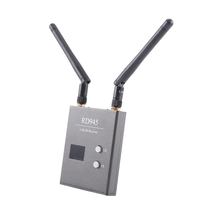 RD945 5.8G 48-Channel Dual Module Receiving Switch Image Transmission Receiver Model Airplane Accessories Black Plastic+Metal