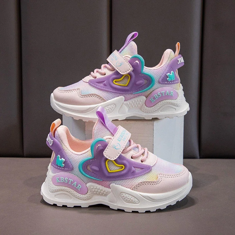 Breathable Mesh Kids Running Shoes for Girls Autumn