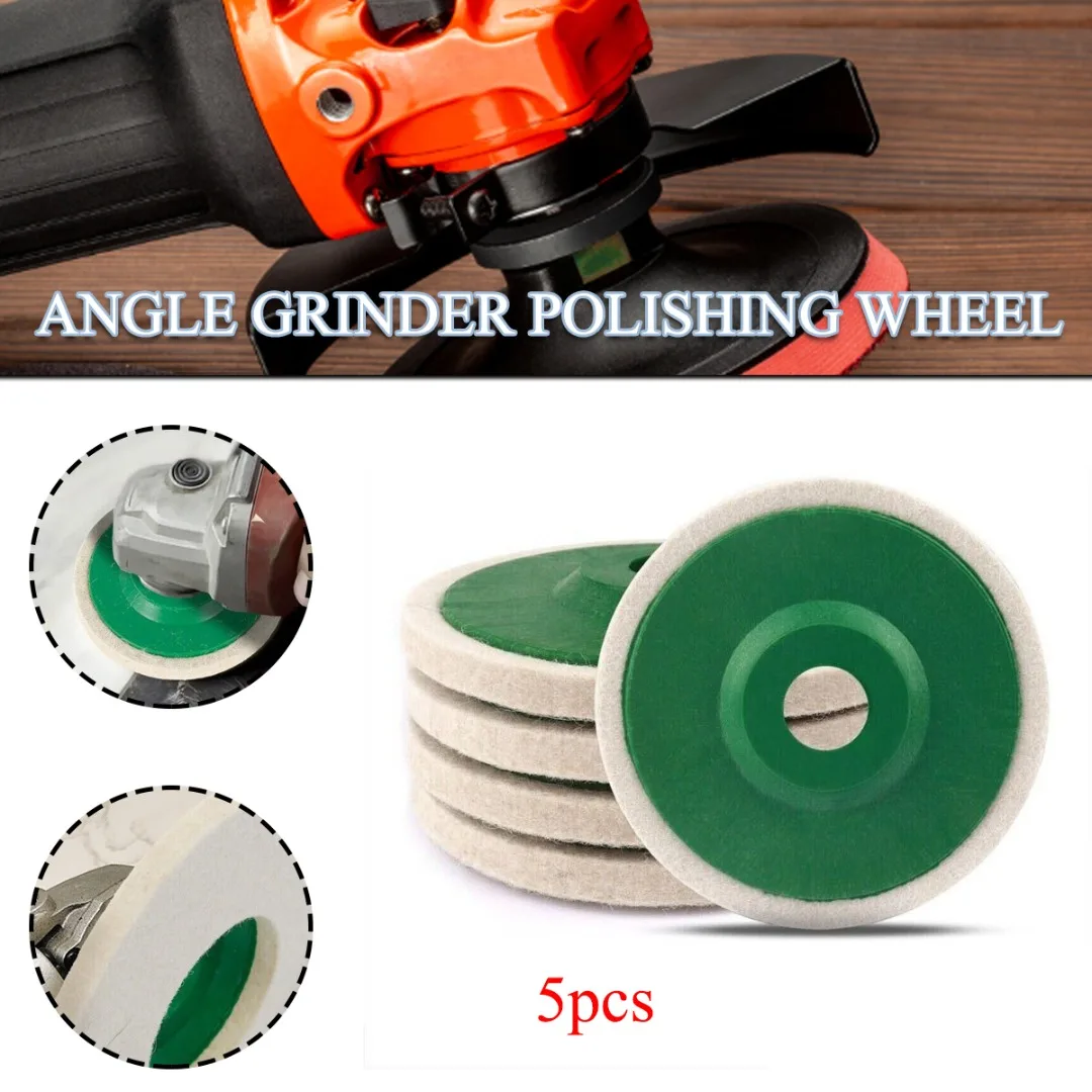 

5pcs/set High-quality Wool Buffing Grinder Wheel Felt Polishing Disc Metal Marble Glass Ceramics White Green Polishing Wheel