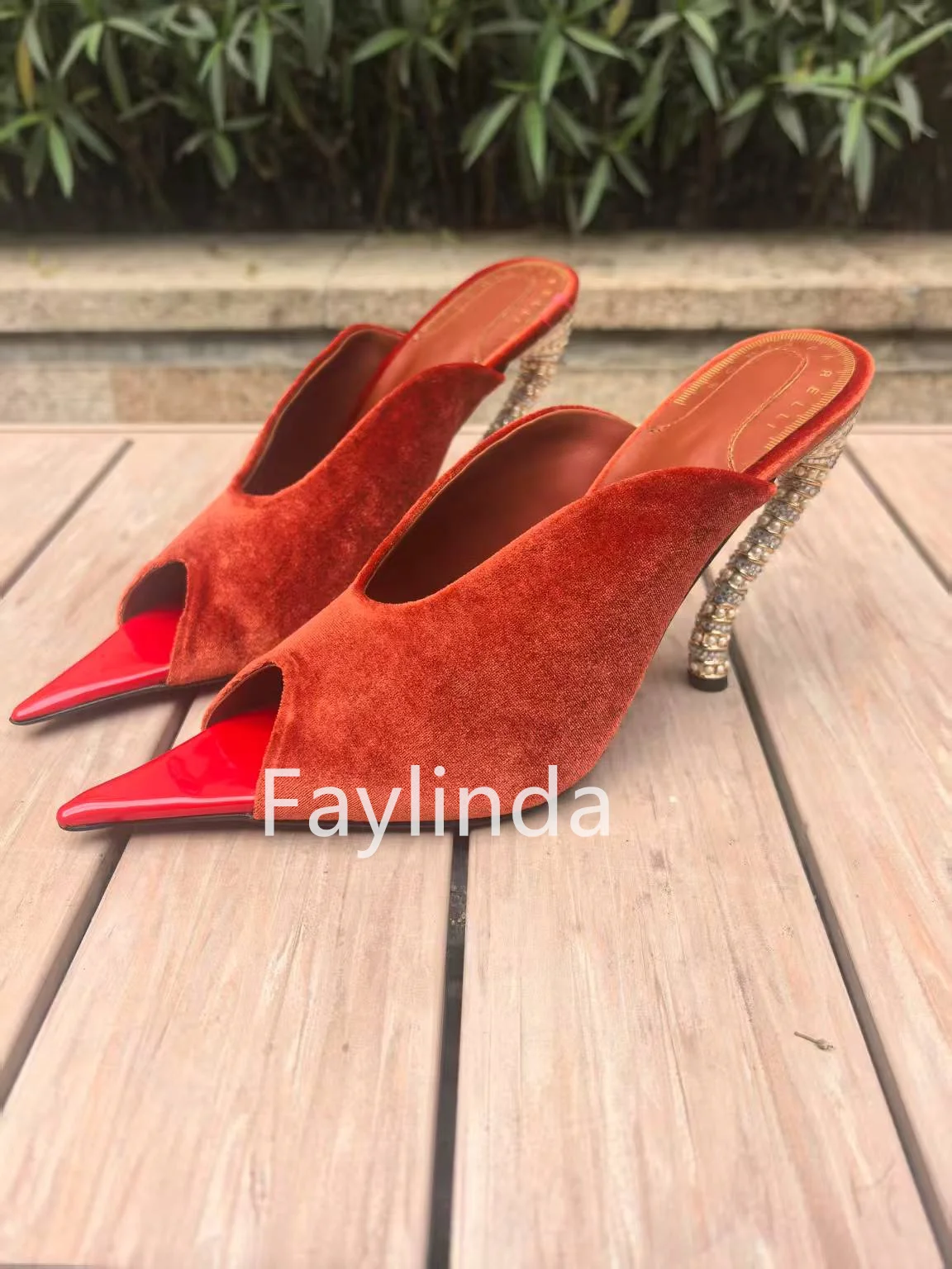 Peep Toe Irregular Heel Suede Women Shoes Shallow Sandals Slingback Mules Designer Sandalias Sexy Zapatos De Mujer Party Talon