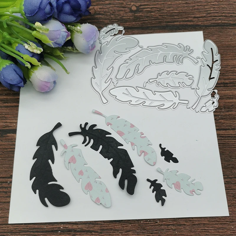 

7Pcs feathers background Metal Cutting Dies Stencils For DIY Scrapbooking Decorative Embossing Handcraft Template