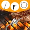 2/4Pcs Replacement Meat Probe 2 Probe Clips Stainless Steel Plug Temperature Probe Precise High Temperature Meat Probe Food 4