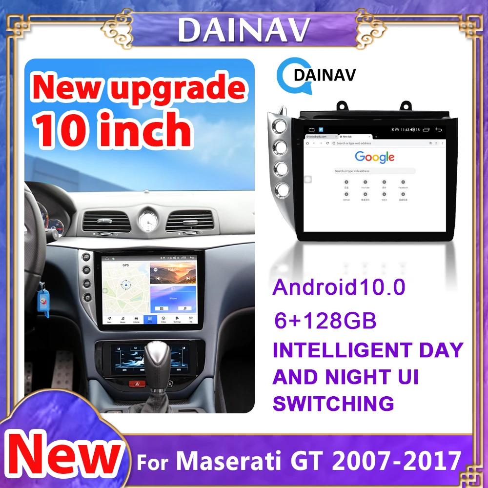 

Автомобильный радиоприемник Android10 с полносенсорным экраном для Maserati grantour GT GC 2007 2009 2010-2017, 10 дюймов, мультимедийный DVD-плеер для Carplay