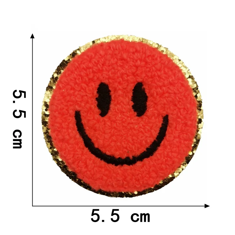 1Pcs Round Expression Smiley Face Patch Clothes Iron on Embroidered Sew Applique Cute Fabric Badge Garment Apparel Accessories 