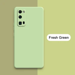 Premium Square Liquid Silicone Shockproof Phone Case for Honor 30 (Fresh Green)
