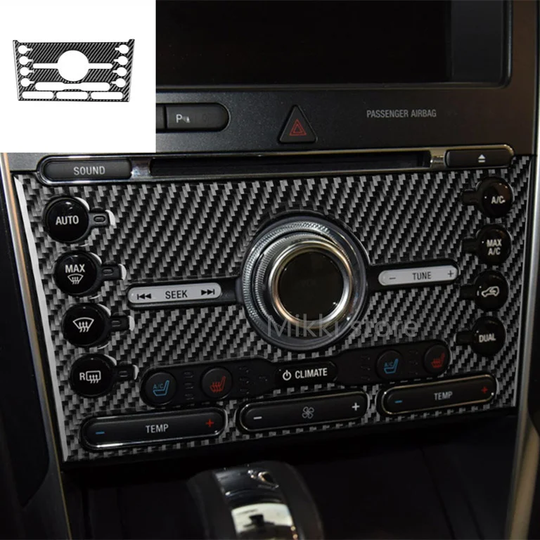 포드 익스플로러 13-19 용 탄소 섬유 에어 패널, 윈도우 제어판, 기어 시프트 프레임 커버, 자동차 인테리어 스티커 트림