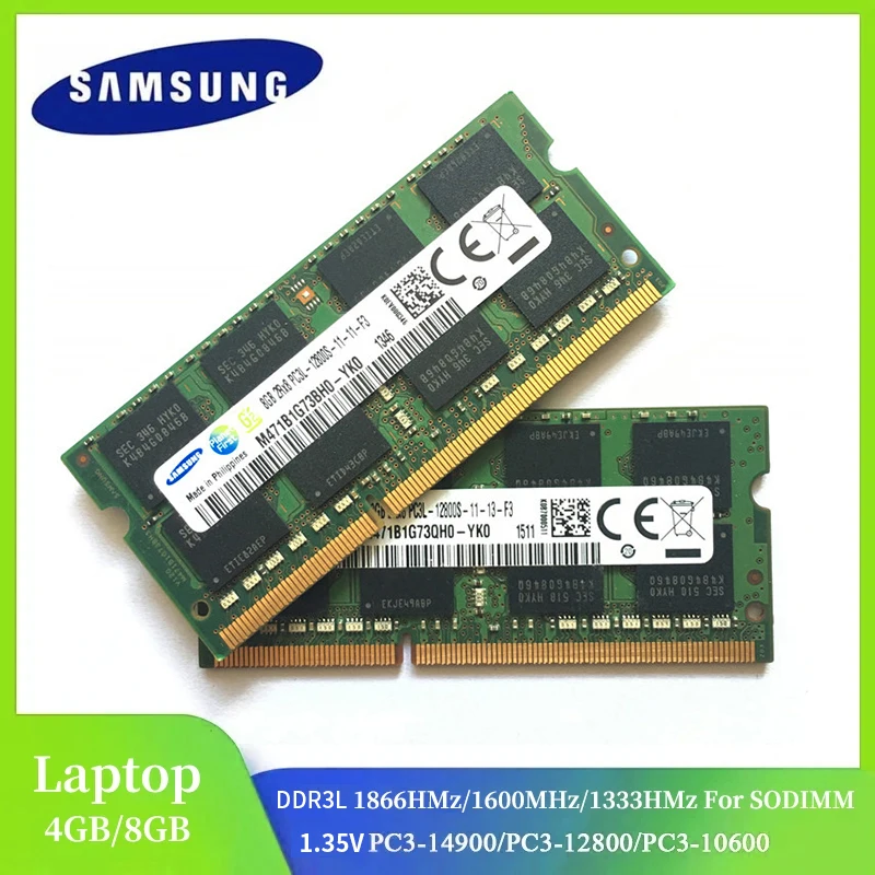 Memória do Samsung-ram para o Portátil Ddr3l 8gb 4gb 1333mhz 1600mhz 1866mhz So-dimm Pc310600 12800 14900 1.35v Pc3 Caderno Peças 2