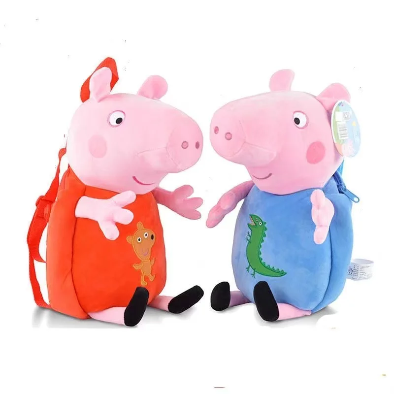 30Cm Peppa Pig Toy Peluche Zainetto Carino George Kindergarten Cartoon Zainetto Per Bambini Peppa Pig Regali Per Feste Di Compleanno Zaino