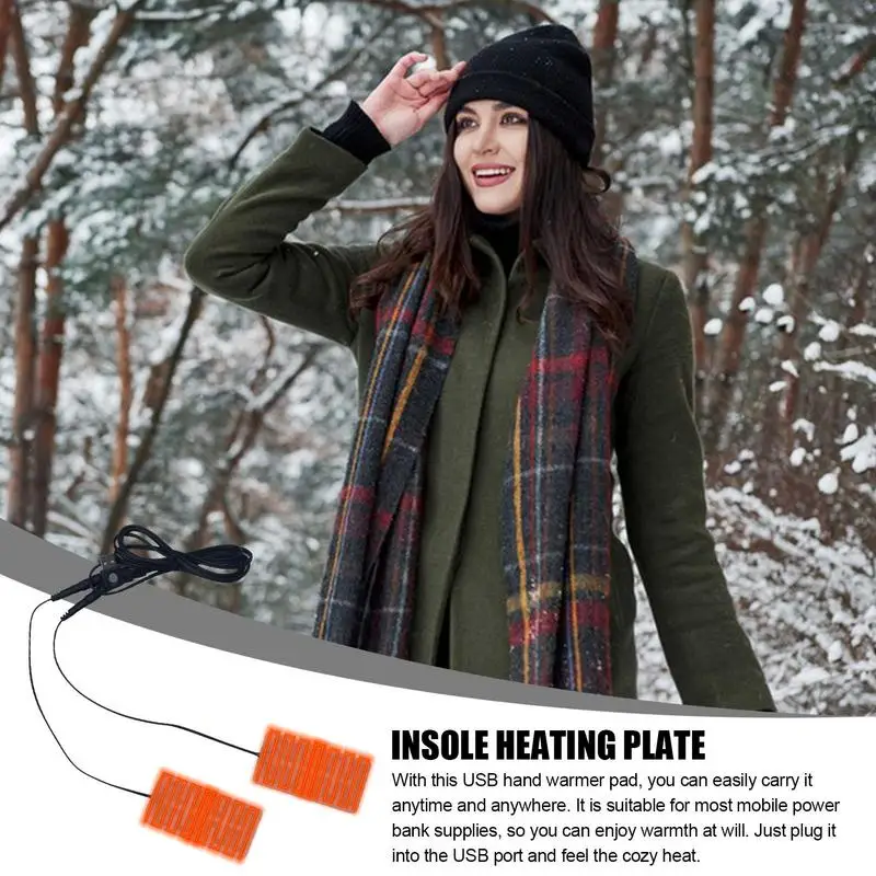 5V USB Electric Heated Insoles Foot Warmer Boots Shoes Pad Winter Outdoor Ski Warming Insoles Heating Gloves 4.5*9CM