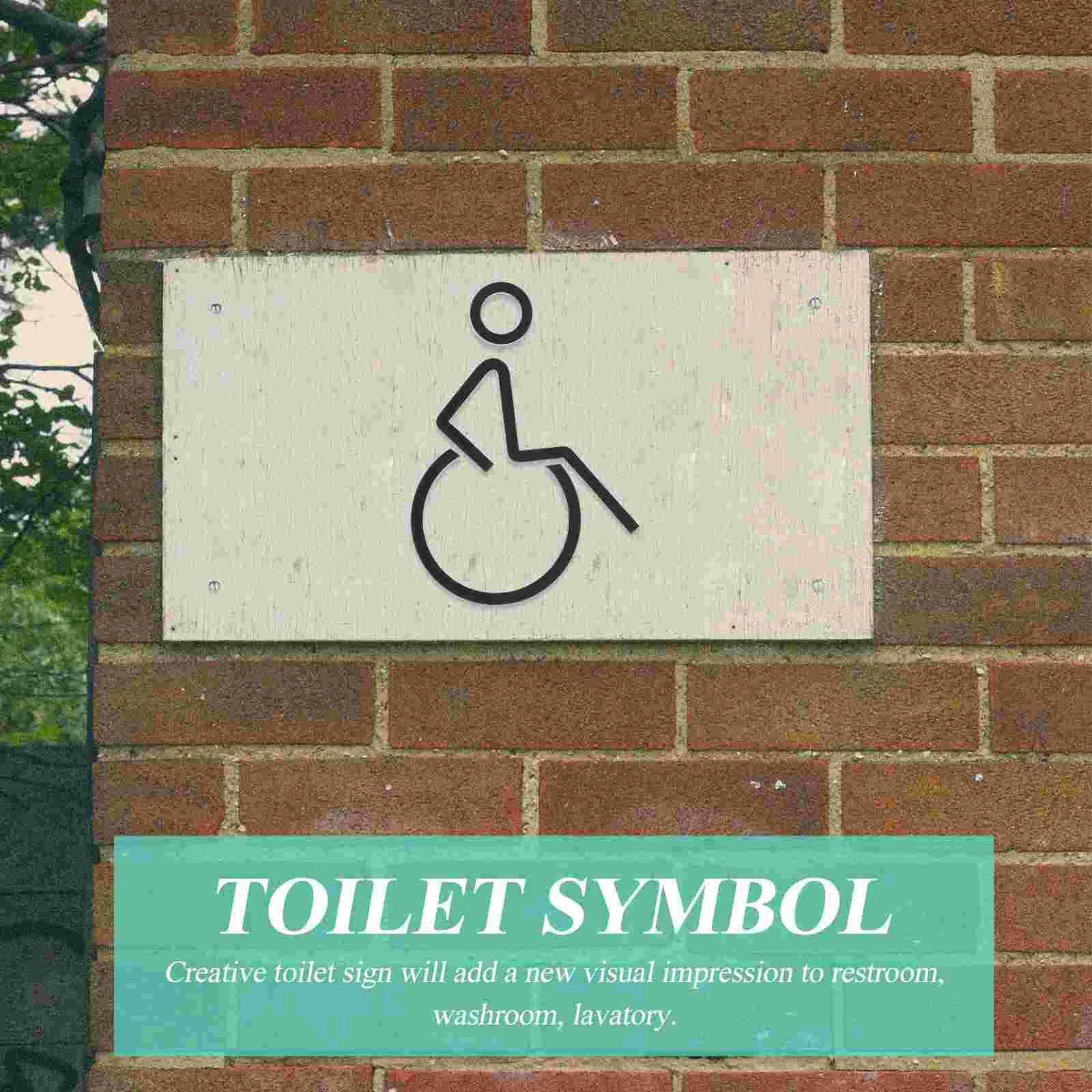 Acrylic Bathroom Signage Disabled Wheelchair Symbol Restroom Sign For Bath Hardware Shower Room Accessories Public