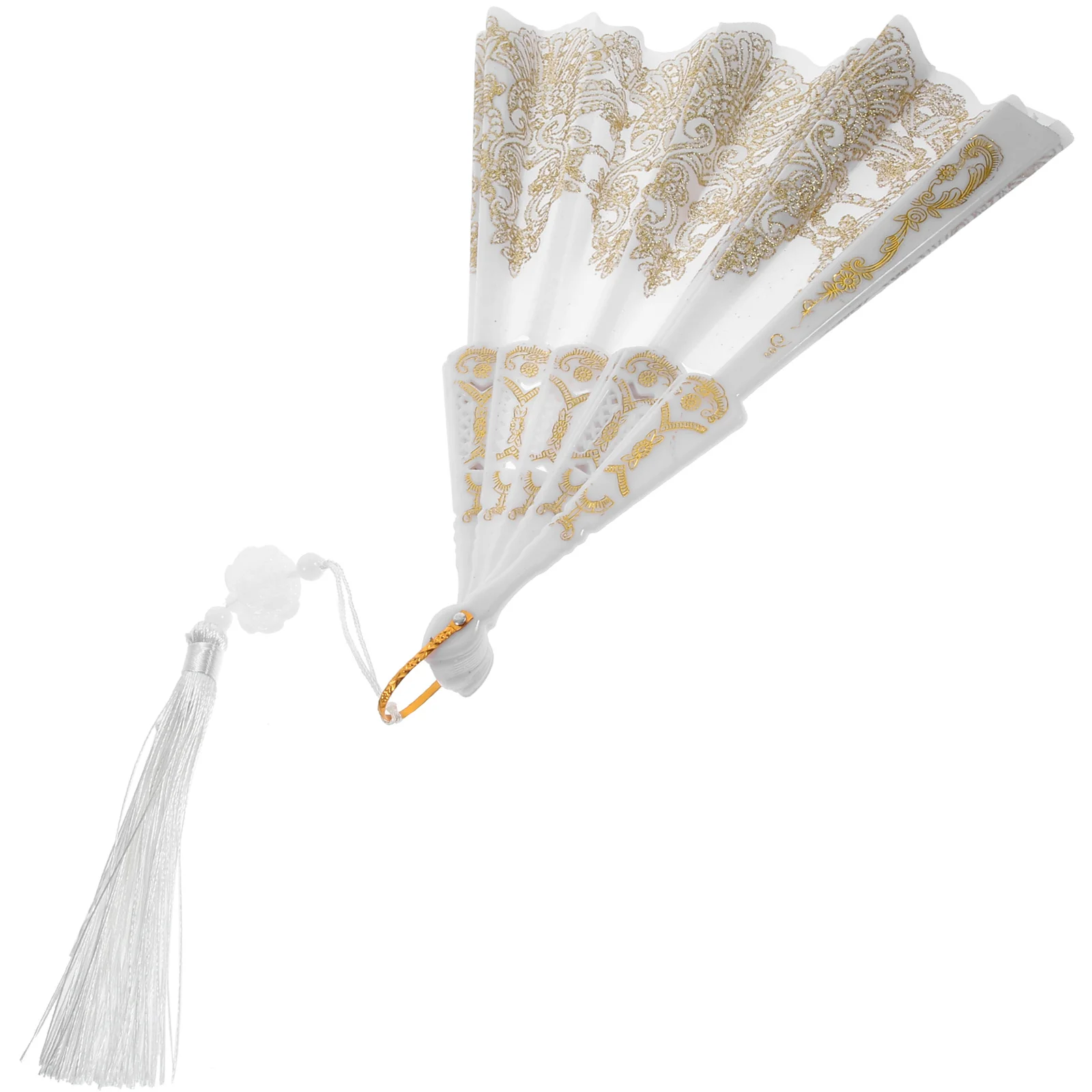 

Vintage Folding Hand Fan Embroidered Handheld Folding Fan for Wedding Dancing Party