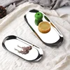 Modern Metal Rose Gold Plate Stainless Steel Silver Oval Storage  Jewelry Display Storage Tray Decorative Supplies Tray 1