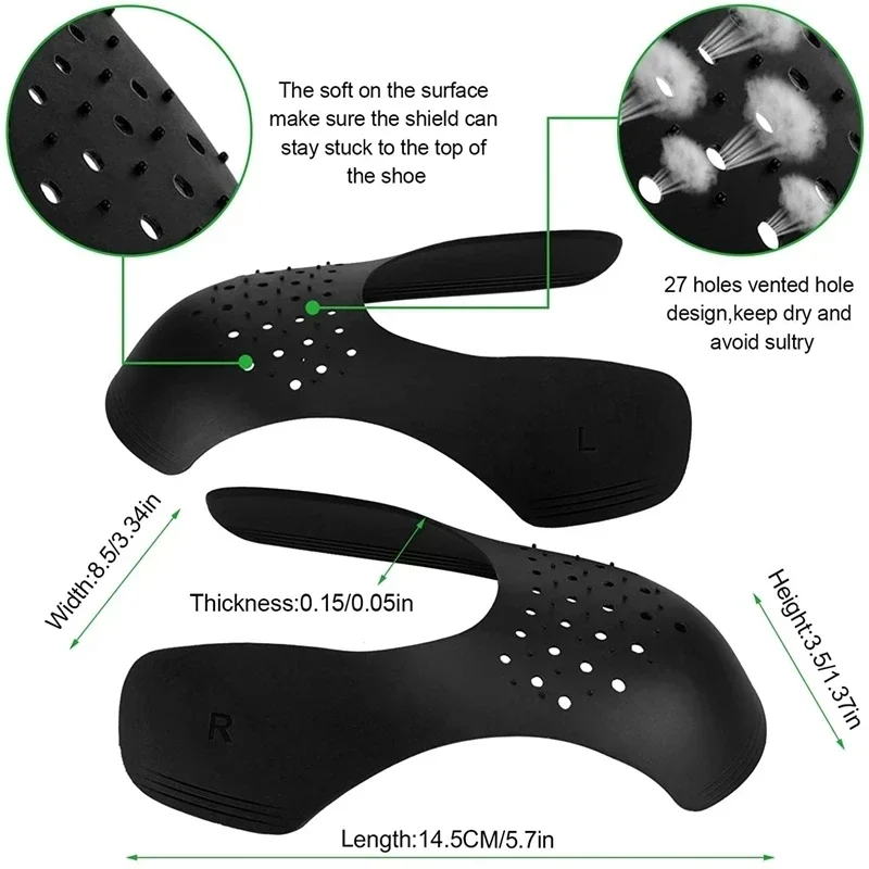 Sneaker Shield Sneakers Anti Crease Wrinkled Fold Shoes Support Toe Cap Sport Ball Shoes Head Stretcher Head Shield 1 Pair shoe stretcher