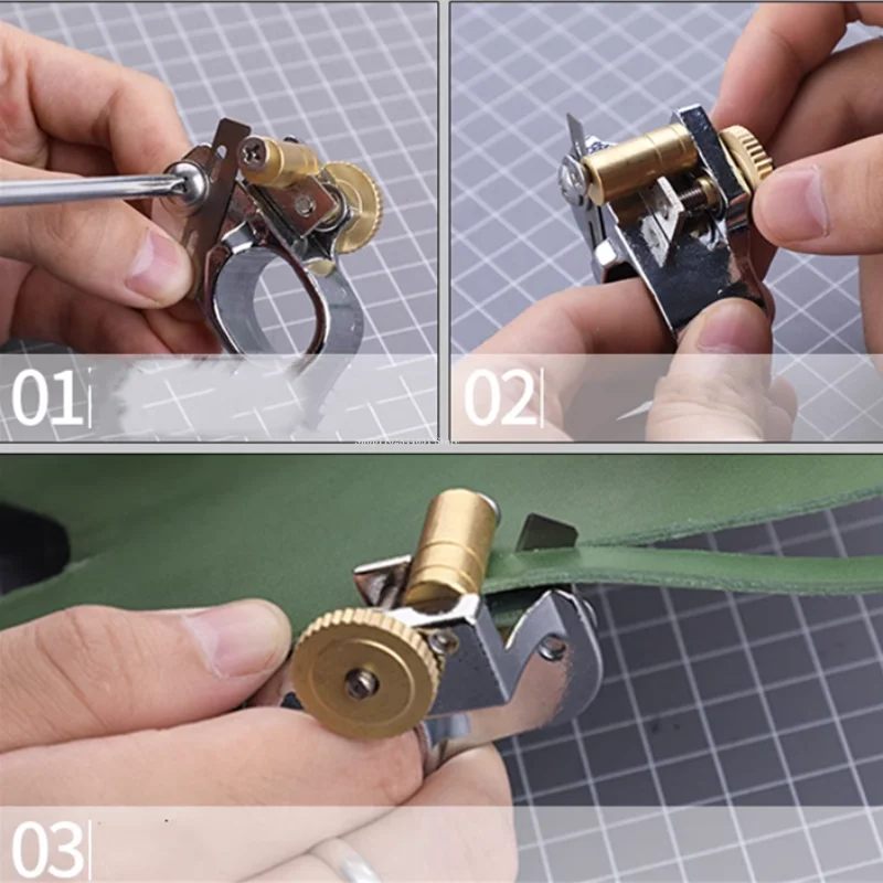 Outil De Coupe De Lanières En Cuir - Rotary Cutter Avec 3 Lames | Pour Faire Des Courroies, Cordons, Bracelets DIY