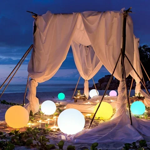 

Светящиеся шарики диаметром 40/60 см, ландшафтные лампы, надувная игрушка для бассейна, светодиодный 13/16 цветов, садовая газонная лампа, светящийся шар