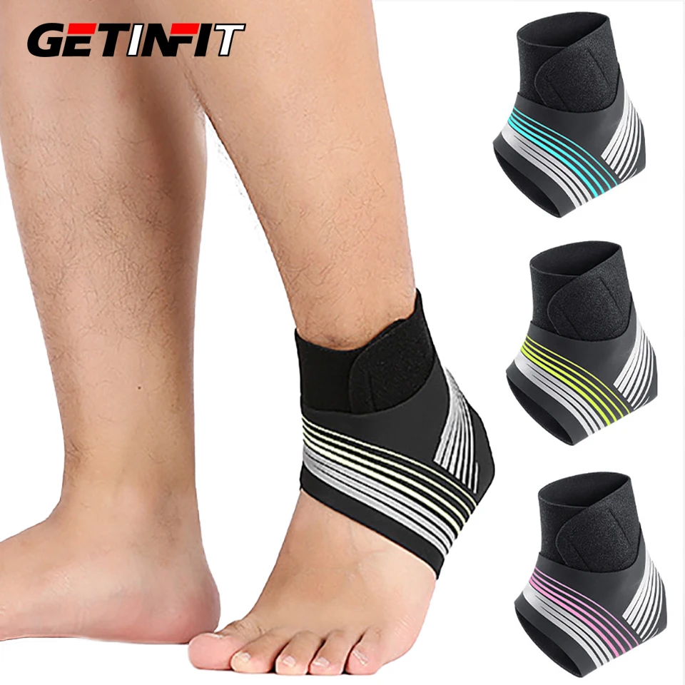 

1Pcs Sport Ankle Stabilizer Brace Tendon Pain Relief Strap Foot Sprain Injury Wraps Compression Ankle Support Running Basketball