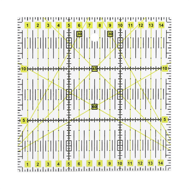 Ruler Knitting Clear Scale Sewing Aligned Template Accessory Needlework Manual Drawing Tool Yellow Square