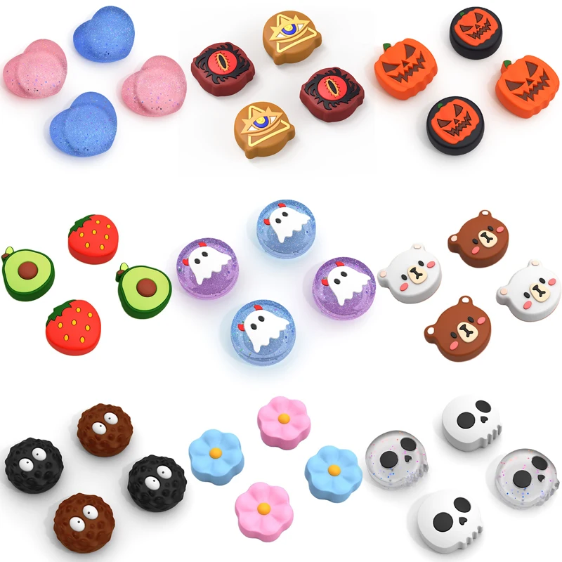 Bonito Silicone Soft Thumb Stick Grip Cap Joystick Cover Protector para Switch Oled ns Lite Joy-con Controlador Thumbstick Case Novo