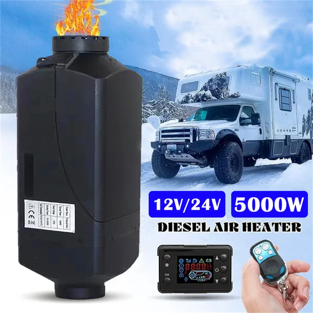 Auto Heizung 12V 5KW Luft Diesel universal wasser heizung 2 modus  Diesel/Benzin + Fernbedienung LCD Monitor für Motor Lkw - AliExpress