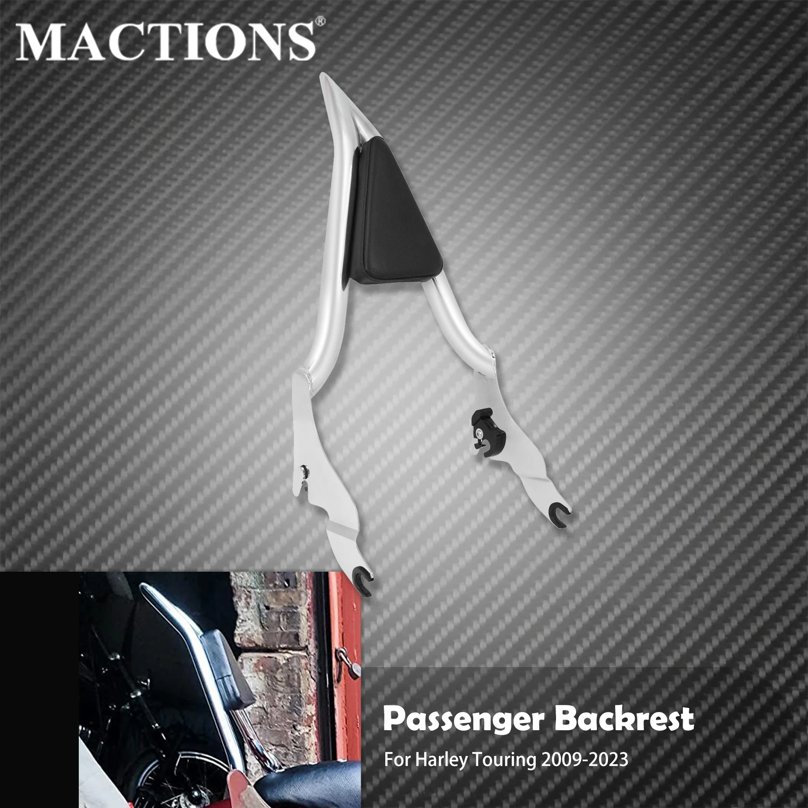 

Motorcycle Detachable Passenger Sissy Bar Backrest Chrome For Harley Touring Electra Glide Road King Ultra Limited Low 2009-2023
