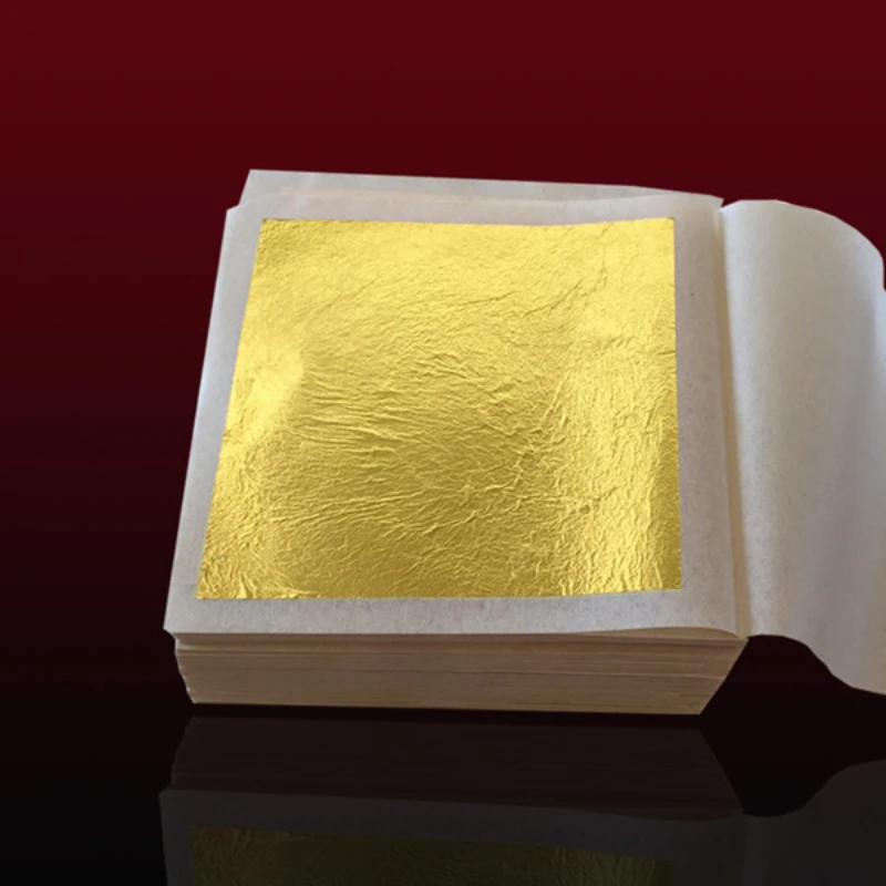 100PCS 24K Gold Leaf Edible Gold Foil Sheets for Food Cake Decoration Arts  Crafts Paper Home Real Gold Foil Gilding - AliExpress