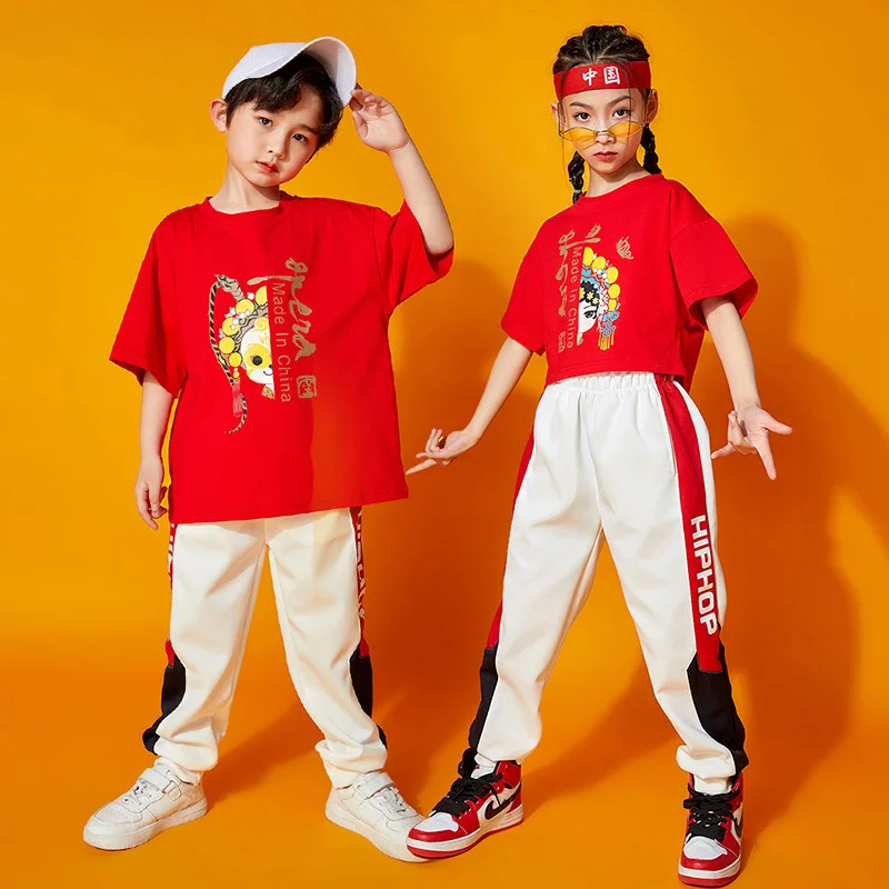 

Children's cheerleading performance clothes, Chinese style kindergarten performance clothes set, primary school games clothes