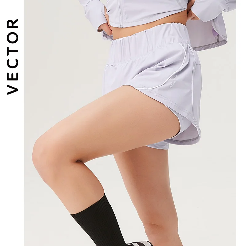 VECTOR Lavender Fake Two-piece Women's Shorts Quick-drying Sunscreen High Waist Waist UPF50+ Suitable for Yoga Outdoor Running