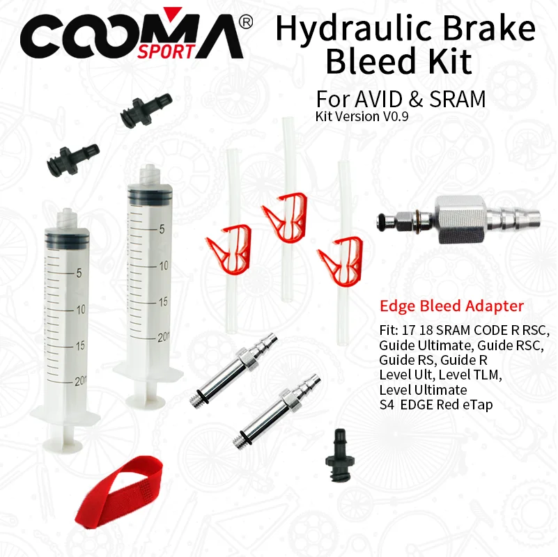 Bicycle Hydraulic Brake Bleed Kit for AVID and SRAM S4 EDGE CODE GUIDE RSC R Level ULT TLM Red eTap, Basic Version, V0.9