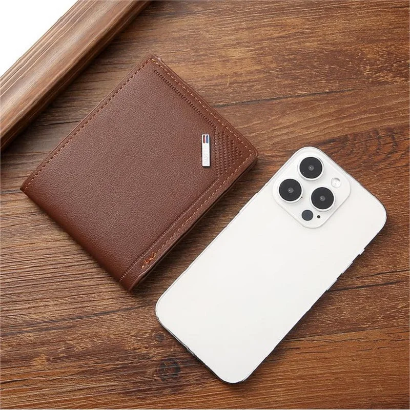 Slim Wallets for Men Rfid Blocking Money Clip Men's Youth Luxury Short Leather Card Holder Thin Minimalist Bifold Man Wallet - 5