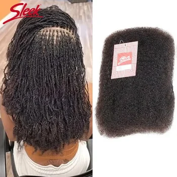 Sleek Remy Afro Curly Bulk Hair For Braiding Peruvian QVR Afro Kinky Curly Human Hair Bulk  Natural Brown Color Braids Hair