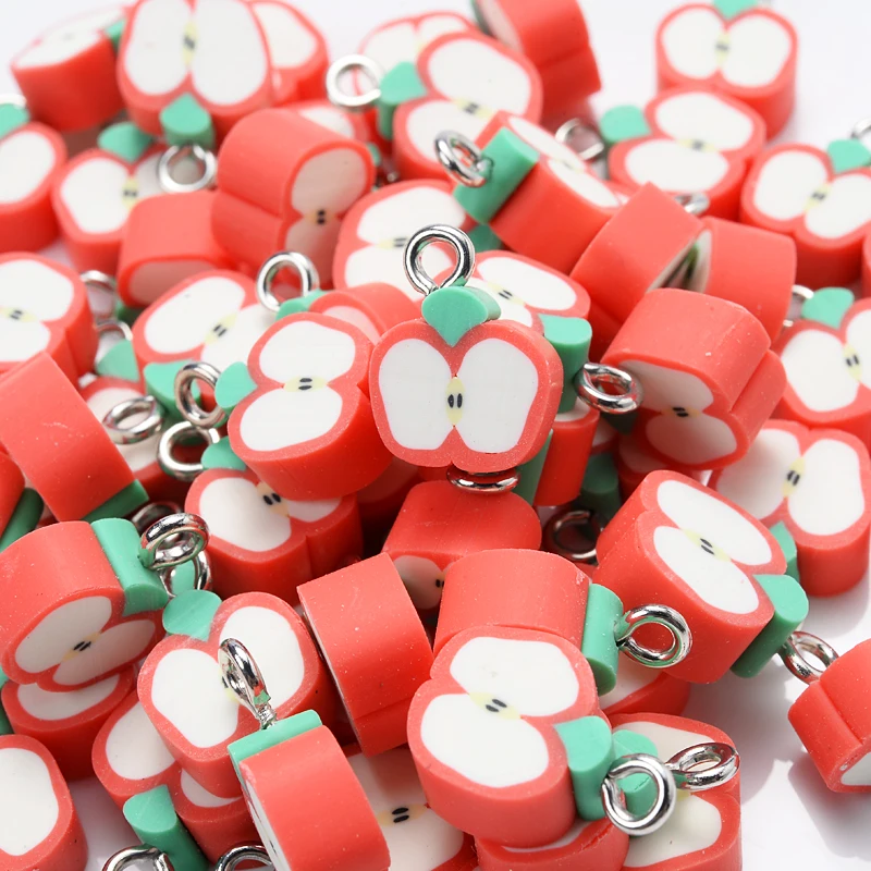 Fruit-Shaped Polymer Clay Pendants – 30-Piece Set