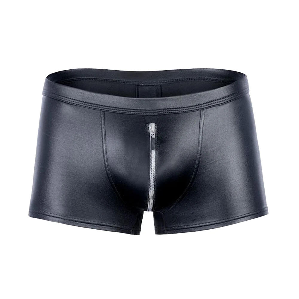 Men Leggings Men's Panties Sexy Underwear Sex Suit Nightclub Stage Clothing Matte Leather T-Shirt Tights Crotch Leather Shorts Exotic Apparel
